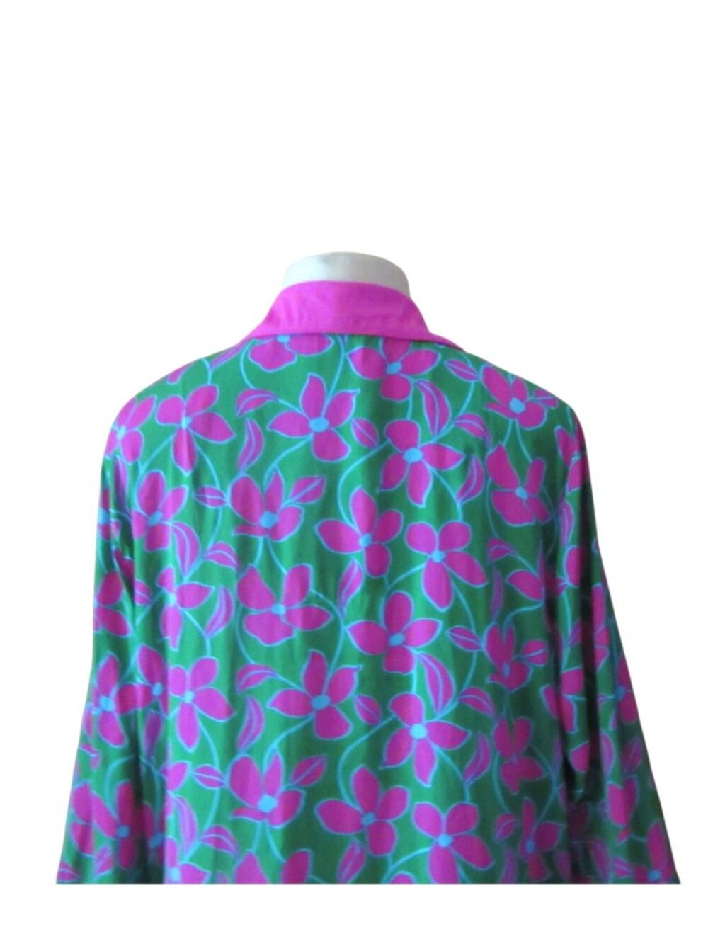 Kate Spade Floral Green Pink Full Length Nightgown Lounge Dress SZ XL - Picture 9 of 9